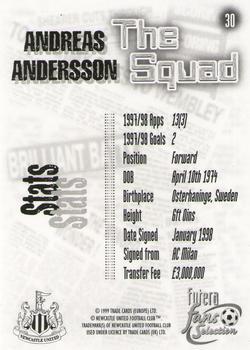 1999 Futera Newcastle United Fans' Selection - Foil #30 Andreas Andersson Back
