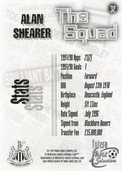 1999 Futera Newcastle United Fans' Selection - Foil #32 Alan Shearer Back