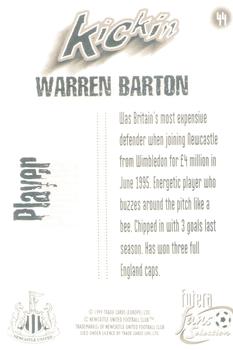 1999 Futera Newcastle United Fans' Selection - Foil #44 Warren Barton Back