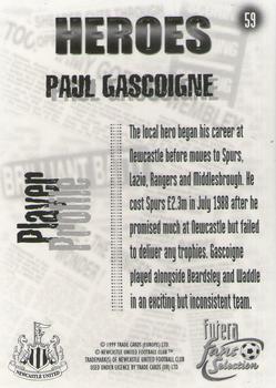 1999 Futera Newcastle United Fans' Selection - Foil #59 Paul Gascoigne Back