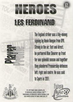 1999 Futera Newcastle United Fans' Selection - Foil #61 Les Ferdinand Back