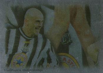 1999 Futera Newcastle United Fans' Selection - Foil #77 Player And Stadium Montage Front
