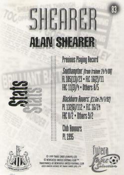 1999 Futera Newcastle United Fans' Selection - Foil #83 Alan Shearer Back