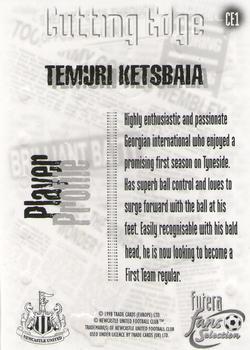 1999 Futera Newcastle United Fans' Selection - Cutting Edge Embossed Foil #CE1 Temuri Ketsbaia Back