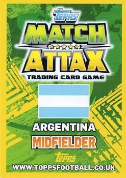 2014 Topps Match Attax England World Cup #7 Ever Banega Back