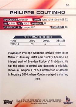 2014 Topps Premier Gold #65 Philippe Coutinho Back