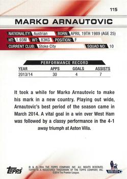 2014 Topps Premier Gold #115 Marko Arnautovic Back