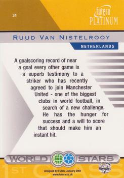 2001 Futera Platinum World Stars #34 Ruud Van Nistelrooy Back