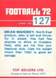 1971-72 Panini Football 72 #127 Brian Mahoney Back