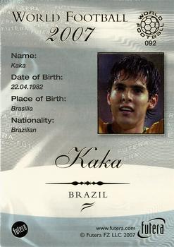 2007 Futera World Football Foil #92 Kaka Back