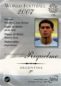 2007 Futera World Football Foil #113 Juan Roman Riquelme Back