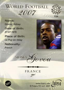 2007 Futera World Football Foil #154 Sidney Govou Back