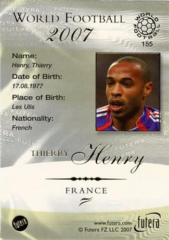 2007 Futera World Football Foil #155 Thierry Henry Back