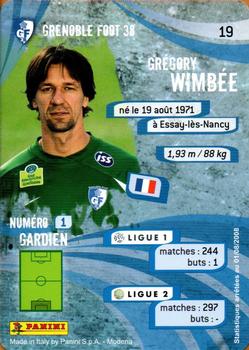2009 Panini Foot Cards #19 Grégory Wimbée Back
