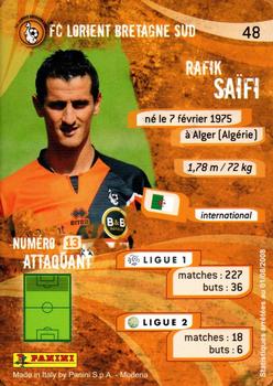 2009 Panini Foot Cards #48 Rafik Saifi Back
