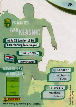 2009 Panini Foot Cards #78 Ivan Klasnic Back