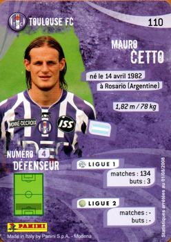 2009 Panini Foot Cards #110 Mauro Cetto Back