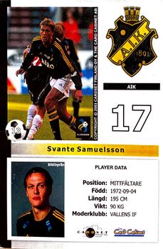 2003 Card Cabinet Allsvenskan #13 Svante Samuelsson Back