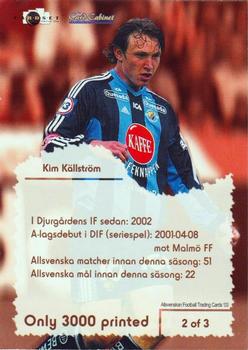 2003 Card Cabinet Allsvenskan - Kim Källström Special #2b Kim Källström Back