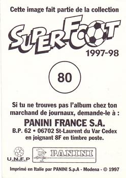 1997-98 Panini SuperFoot Stickers #80 John Collins Back
