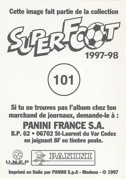 1997-98 Panini SuperFoot Stickers #101. Franck Gava Back