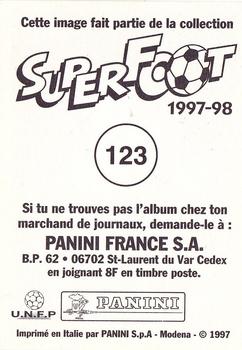 1997-98 Panini SuperFoot Stickers #123 Frederic Arpinon Back
