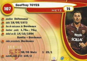 1999-00 DS France Foot #107 Geoffray Toyes Back