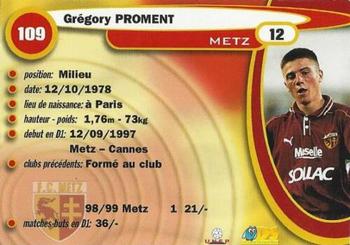 1999-00 DS France Foot #109 Gregory Proment Back