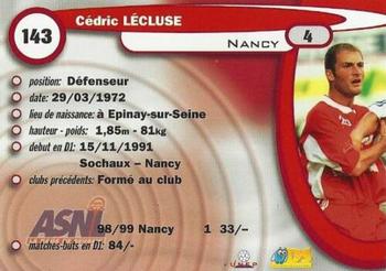 1999-00 DS France Foot #143 Cedric Lecluse Back
