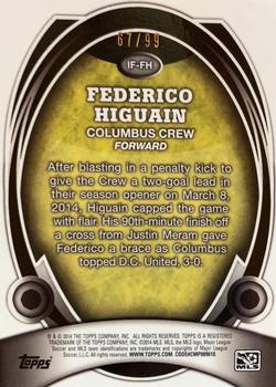 2014 Topps Chrome MLS - In Form Blue Refractors #IF-FH Federico Higuain Back