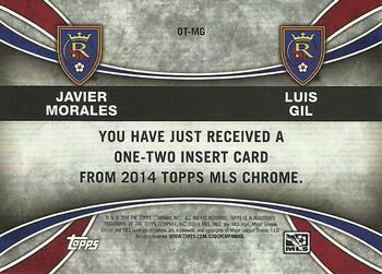 2014 Topps Chrome MLS - One Two #OT-MG Javier Morales / Luis Gil Back