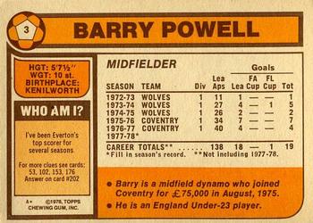 1978-79 Topps #3 Barry Powell Back