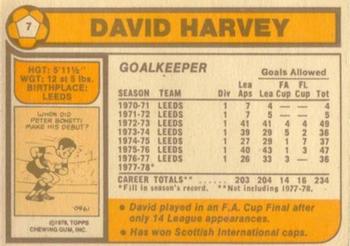 1978-79 Topps #7 David Harvey Back