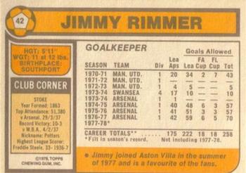 1978-79 Topps #42 Jimmy Rimmer Back