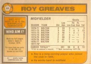 1978-79 Topps #44 Roy Greaves Back