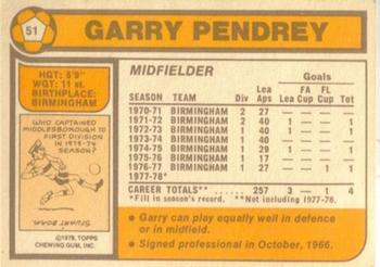 1978-79 Topps #51 Garry Pendrey Back