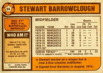 1978-79 Topps #94 Stewart Barrowclough Back