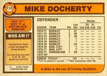 1978-79 Topps #112 Mike Docherty Back