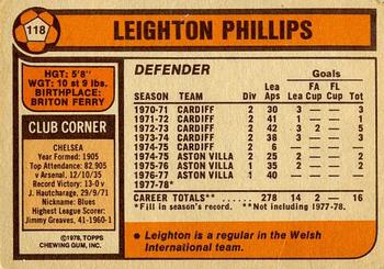 1978-79 Topps #118 Leighton Phillips Back