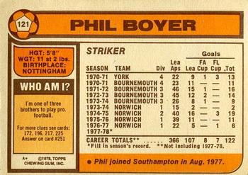 1978-79 Topps #121 Phil Boyer Back