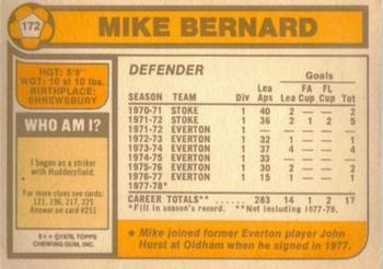 1978-79 Topps #172 Mike Bernard Back