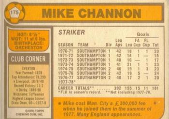 1978-79 Topps #175 Mike Channon Back
