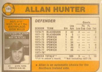 1978-79 Topps #185 Allan Hunter Back