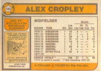 1978-79 Topps #186 Alex Cropley Back