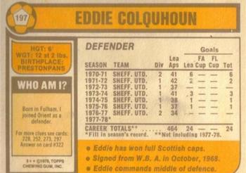 1978-79 Topps #197 Eddie Colquhoun Back