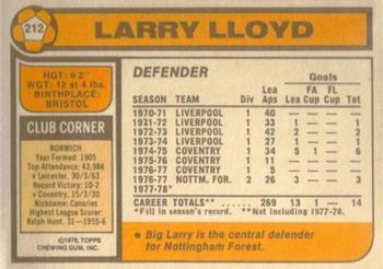 1978-79 Topps #212 Larry Lloyd Back