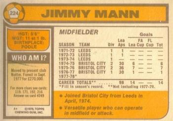 1978-79 Topps #224 Jimmy Mann Back