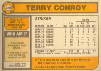 1978-79 Topps #229 Terry Conroy Back