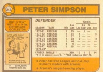 1978-79 Topps #243 Peter Simpson Back