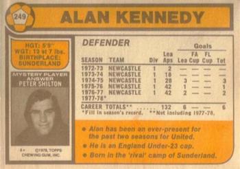 1978-79 Topps #249 Alan Kennedy Back